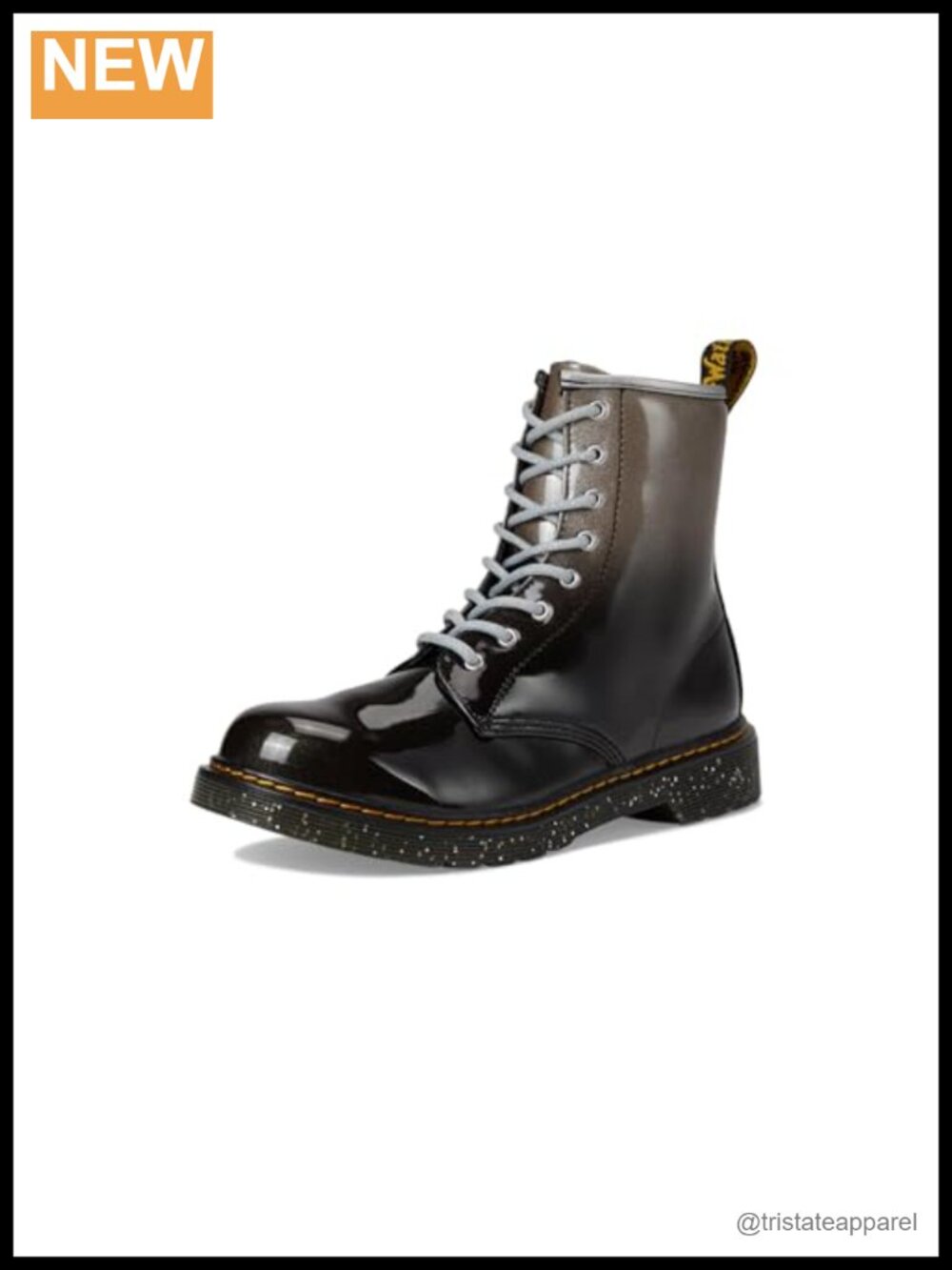 Patent Leather Lace Up Ankle Boots for Women, Chunky Heel